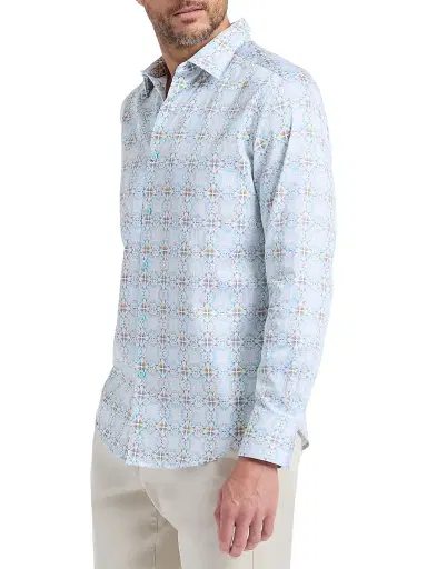 Robert Graham Men's Runnymede Geometric Stretch-Cotton Shirt - Size XXXL | Thumbnail 4
