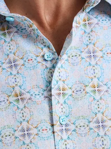 Robert Graham Men's Runnymede Geometric Stretch-Cotton Shirt - Size XXXL | Thumbnail 7