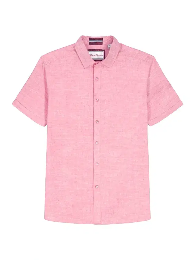Men's Sutton Solid Linen-Cotton Shirt - Coral