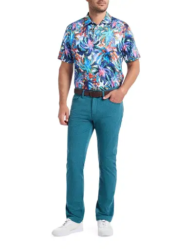 Robert Graham Men's Grady Five-Pocket Woven Pants - Dark Teal - Size 40 | Thumbnail 2 Robert Graham Men's Grady Five-Pocket Woven Pants - Dark Teal - Size 40 | Thumbnail 2
