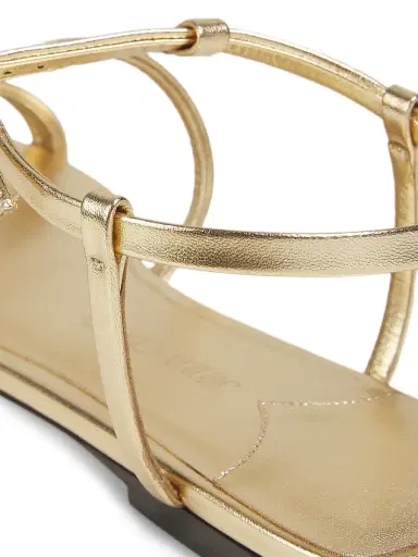 Jimmy Choo Women's Gwyn Metallic-Leather Flat Sandals - Gold | Thumbnail 5