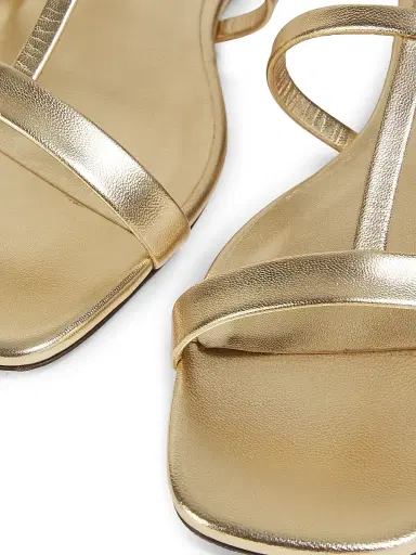 Jimmy Choo Women's Gwyn Metallic-Leather Flat Sandals - Gold | Thumbnail 6