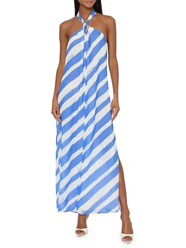 Milly Women's Ava Striped Maxi Dress - Blue | Thumbnail 3