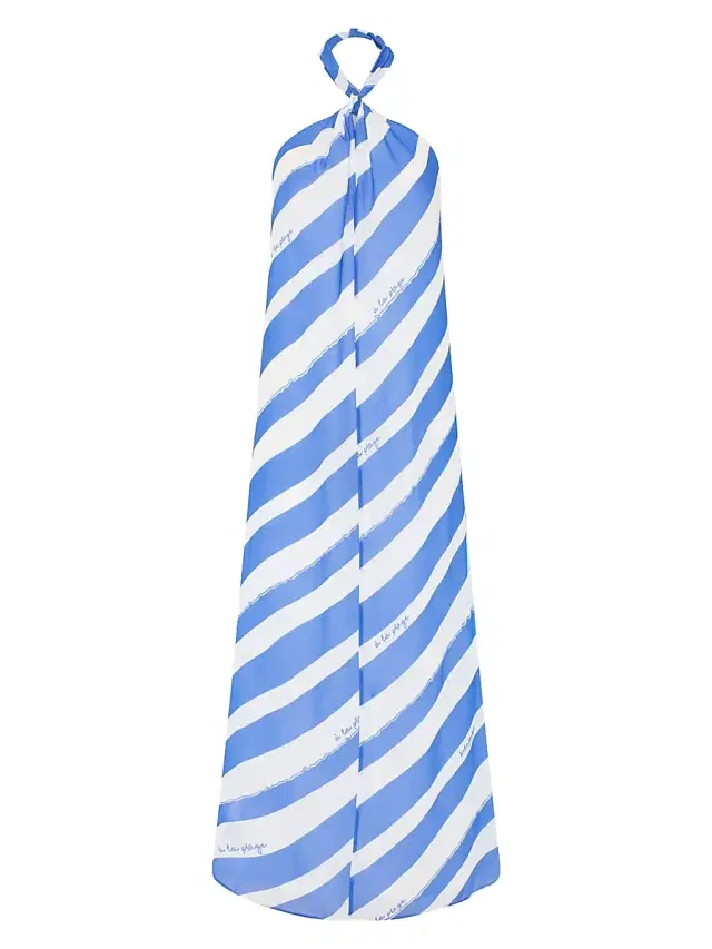 Milly Women's Ava Striped Maxi Dress - Blue