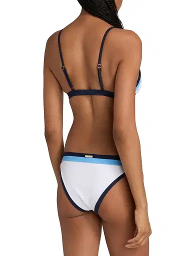 Milly Women's Positano Colorblocked Bikini Top - Navy Multi - Size Small | Thumbnail 4