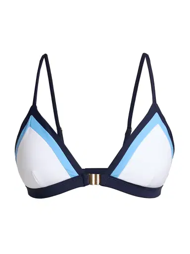 Milly Women's Positano Colorblocked Bikini Top - Navy Multi - Size Small | Thumbnail 1