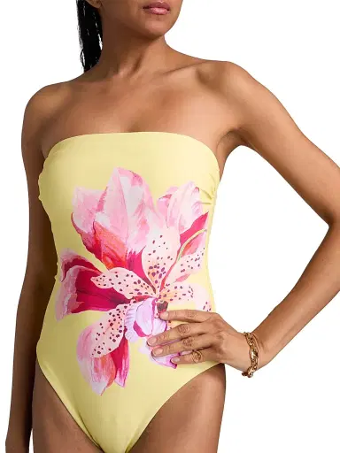 Milly Women's Songe D'iris Floral One-Piece Swimsuit - Yellow Multi - Size Large | Thumbnail 6 Milly Women's Songe D'iris Floral One-Piece Swimsuit - Yellow Multi - Size Large | Thumbnail 6