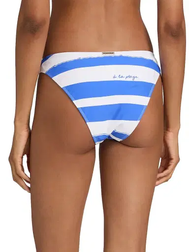 Milly Women's A La Plage Striped Bikini Bottom - Blue - Size Large | Thumbnail 4