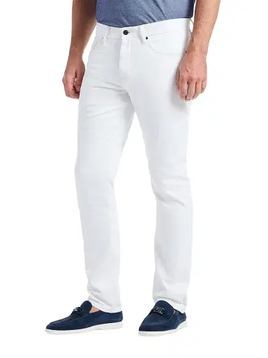 Robert Graham Men's Cadiz Solid Straight-Leg Jeans - White - Size 40 | Thumbnail 4
