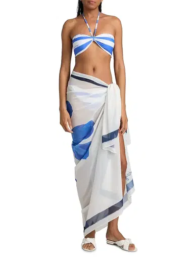 Milly Women's A La Plage Striped Halterneck Bikini Top - Blue - Size Large | Thumbnail 2 Milly Women's A La Plage Striped Halterneck Bikini Top - Blue - Size Large | Thumbnail 2