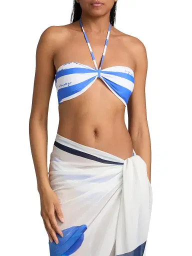 Milly Women's A La Plage Striped Halterneck Bikini Top - Blue - Size Large | Thumbnail 3 Milly Women's A La Plage Striped Halterneck Bikini Top - Blue - Size Large | Thumbnail 3