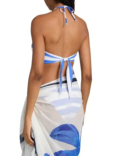 Milly Women's A La Plage Striped Halterneck Bikini Top - Blue - Size Large | Thumbnail 4 Milly Women's A La Plage Striped Halterneck Bikini Top - Blue - Size Large | Thumbnail 4