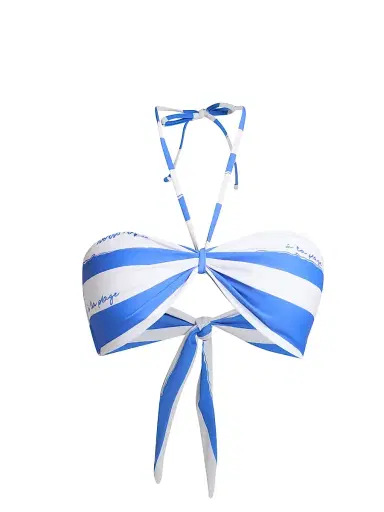 Milly Women's A La Plage Striped Halterneck Bikini Top - Blue - Size Large | Thumbnail 1 Milly Women's A La Plage Striped Halterneck Bikini Top - Blue - Size Large | Thumbnail 1