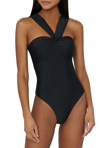 Milly Women's Betsy Draped Bandeau One-Piece Swimsuit - Black - Size Large | Thumbnail 4 Milly Women's Betsy Draped Bandeau One-Piece Swimsuit - Black - Size Large | Thumbnail 4