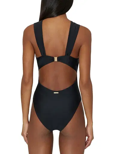 Milly Women's Betsy Draped Bandeau One-Piece Swimsuit - Black - Size Large | Thumbnail 6 Milly Women's Betsy Draped Bandeau One-Piece Swimsuit - Black - Size Large | Thumbnail 6