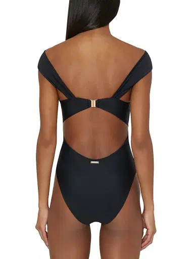 Milly Women's Betsy Draped Bandeau One-Piece Swimsuit - Black - Size Large | Thumbnail 7 Milly Women's Betsy Draped Bandeau One-Piece Swimsuit - Black - Size Large | Thumbnail 7