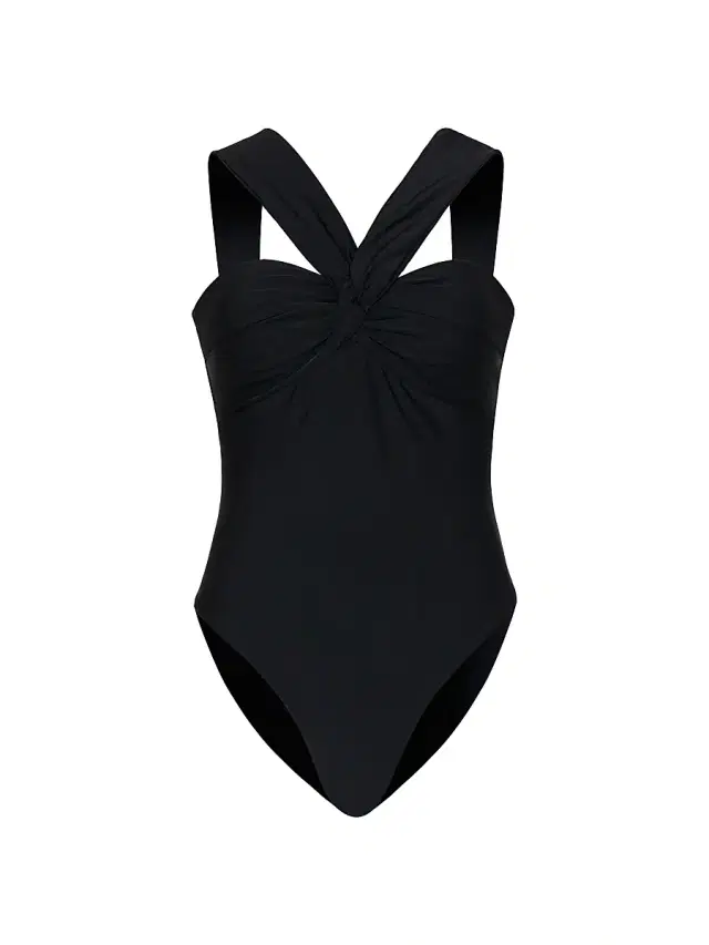 Women's Betsy Draped Bandeau One-Piece Swimsuit - Black