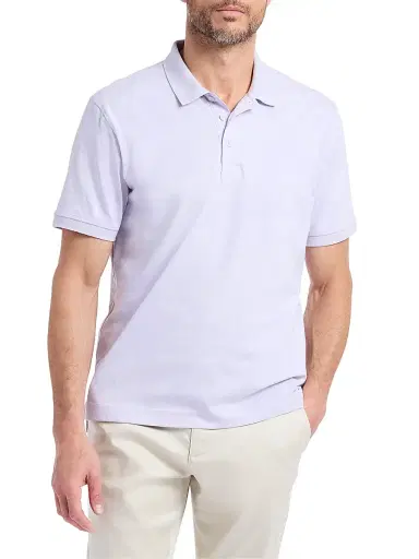 Robert Graham Men's Linford Knit Polo Shirt - Lilac - Size XXXXL | Thumbnail 3
