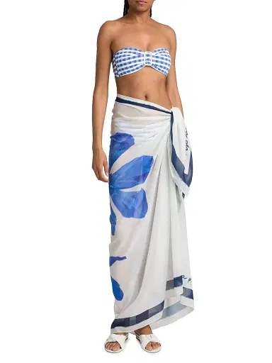 Milly Women's Margot Gingham Bandeau Bikini Top | Thumbnail 2