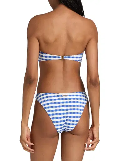 Milly Women's Margot Gingham Bandeau Bikini Top | Thumbnail 4