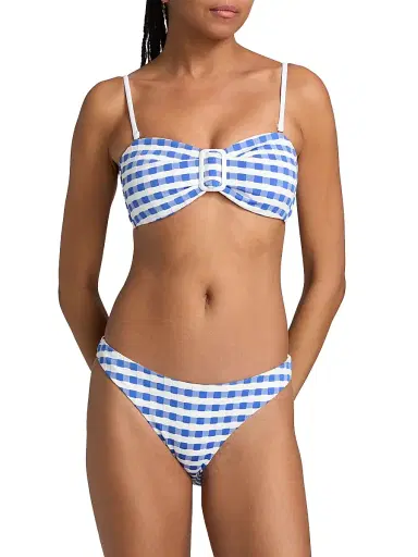 Milly Women's Margot Gingham Bandeau Bikini Top | Thumbnail 5