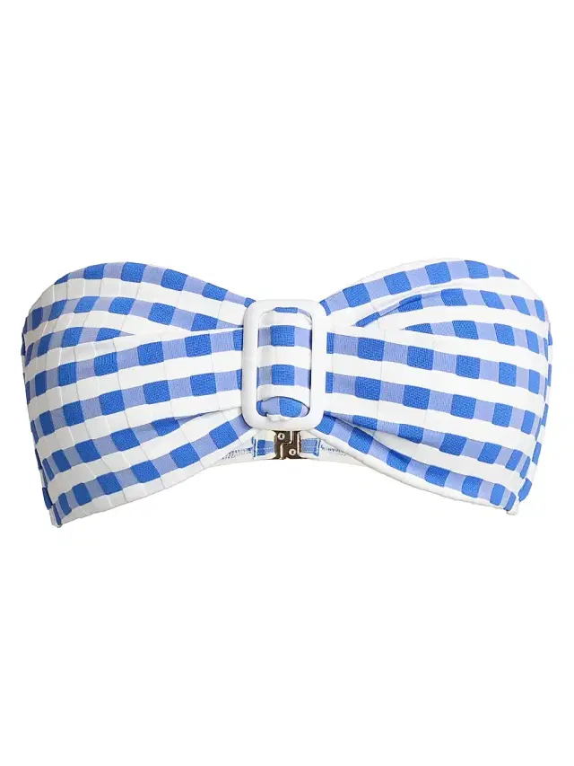 Women's Margot Gingham Bandeau Bikini Top - Blue