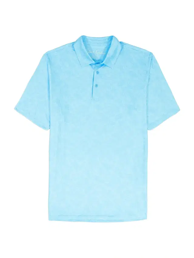 Men's Orsett Paisley Knit Polo Shirt - Light Blue