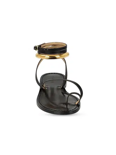 AMANU Women's 17 The Kalahari Leather Ankle-Wrap Sandals - Black | Thumbnail 4 AMANU Women's 17 The Kalahari Leather Ankle-Wrap Sandals - Black | Thumbnail 4