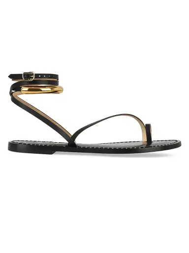 AMANU Women's 17 The Kalahari Leather Ankle-Wrap Sandals - Black | Thumbnail 1 AMANU Women's 17 The Kalahari Leather Ankle-Wrap Sandals - Black | Thumbnail 1