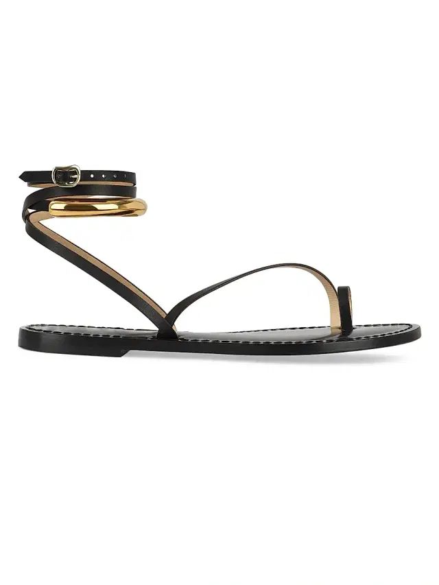 AMANU Women's 17 The Kalahari Leather Ankle-Wrap Sandals - Black