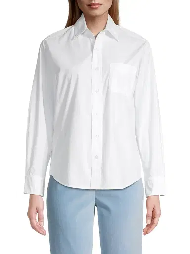 Frances Valentine Women's Perfect Poplin Button-Front Shirt - White - Size XXS | Thumbnail 3
