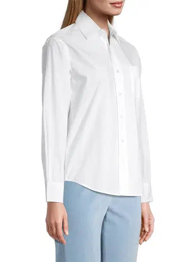 Frances Valentine Women's Perfect Poplin Button-Front Shirt - White - Size XXS | Thumbnail 4