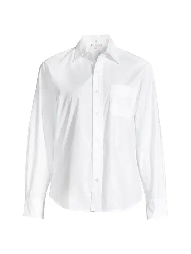 Frances Valentine Women's Perfect Poplin Button-Front Shirt - White - Size XXS | Thumbnail 1