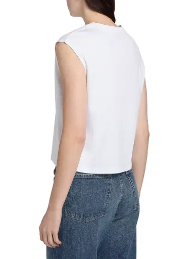 Majestic Filatures Women's Interlock Cotton Sleeveless Tank - Blanc | Thumbnail 5 Majestic Filatures Women's Interlock Cotton Sleeveless Tank - Blanc | Thumbnail 5