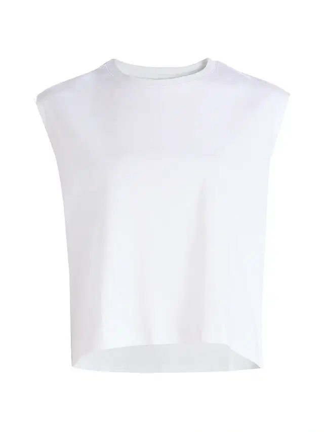 Majestic Filatures Women's Interlock Cotton Sleeveless Tank - Blanc