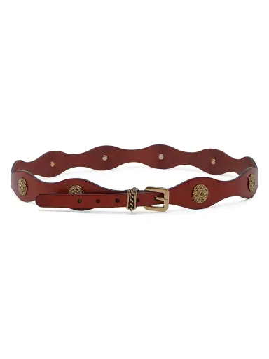 Etro Women's Studded Leather Belt - Burned Brown - Size Medium | Thumbnail 1