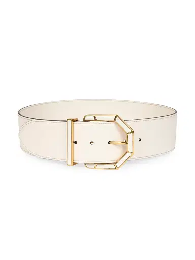 Etro Women's Geometric Buckle Leather Belt - Avorio | Thumbnail 1