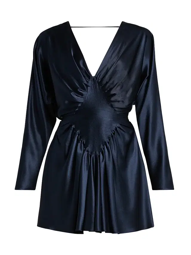 Versace Women's Silk Satin Cocktail Minidress - Dark Navy