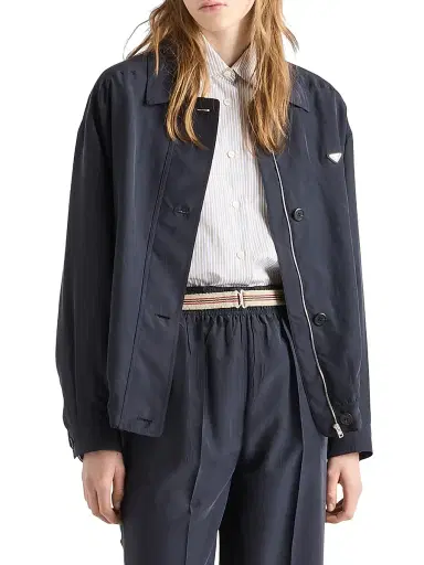 Prada Women's Silk Jacket - Blue - Size 6 | Thumbnail 2