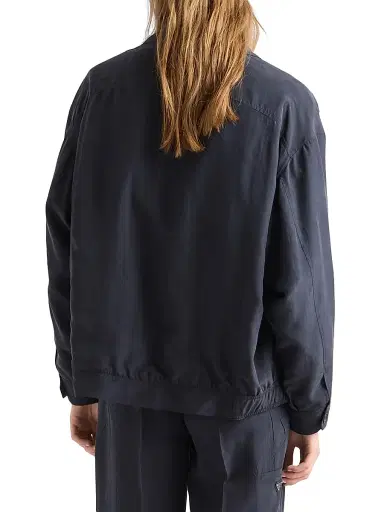 Prada Women's Silk Jacket - Blue - Size 6 | Thumbnail 3