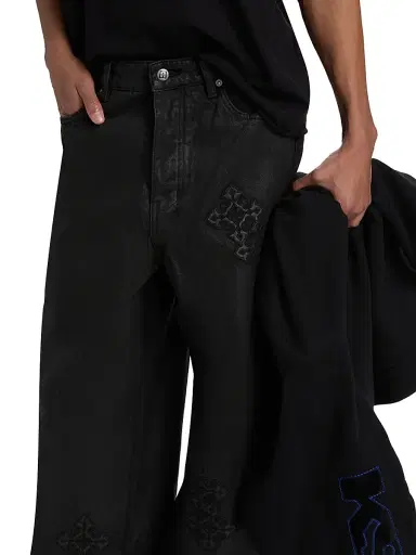 Ksubi Men's Maxx Backstage Stardom Tonal-Embroidered Jeans - Black - Size 36 | Thumbnail 6