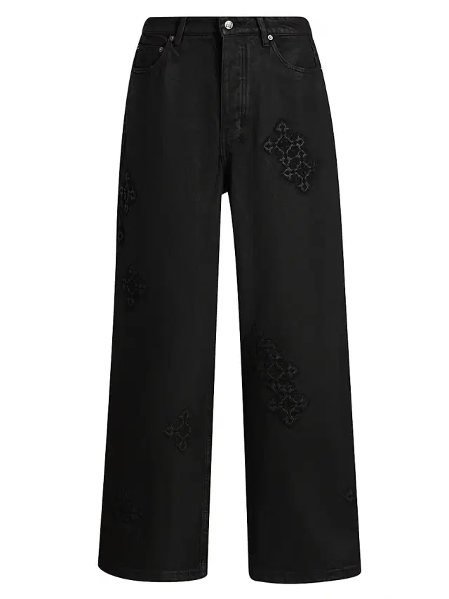 Men's Maxx Backstage Stardom Tonal-Embroidered Jeans - Black