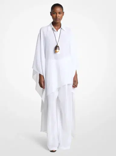 Michael Kors Collection Linen Gauze Asymmetric Caftan | Thumbnail 4 Michael Kors Collection Linen Gauze Asymmetric Caftan | Thumbnail 4
