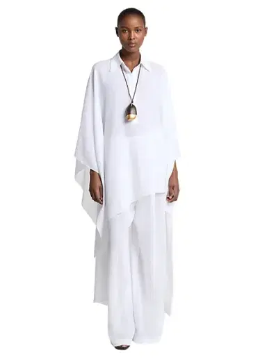 Michael Kors Collection Linen Gauze Asymmetric Caftan | Thumbnail 1 Michael Kors Collection Linen Gauze Asymmetric Caftan | Thumbnail 1