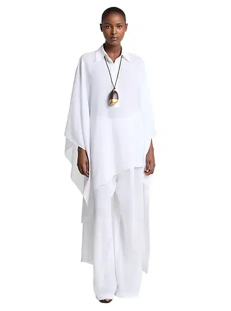 Michael Kors Collection Linen Gauze Asymmetric Caftan