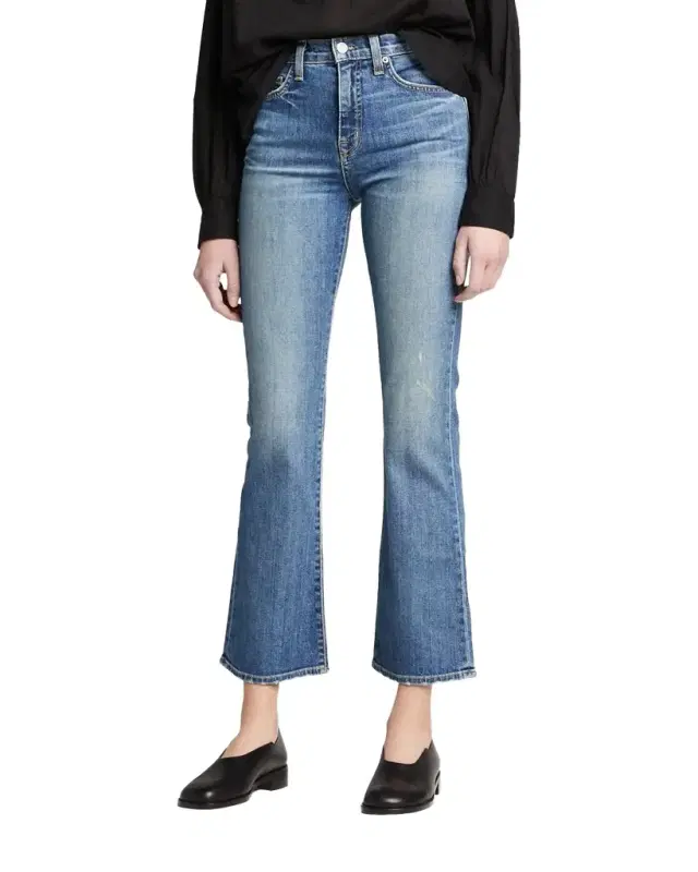 Mid-Rise Bootcut Crop Jeans