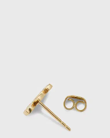 Sydney Evan 14K Gold and Diamond Pave Elephant Single Stud Earring, Left | Thumbnail 7