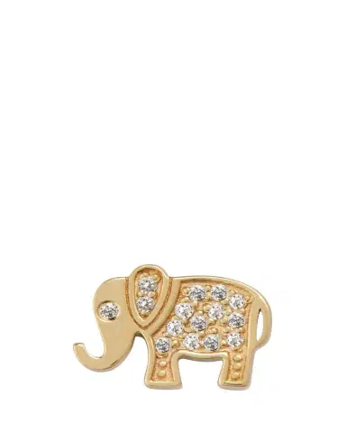 Sydney Evan 14K Gold and Diamond Pave Elephant Single Stud Earring, Left | Thumbnail 1