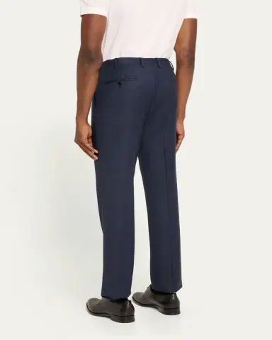 Kiton Men's Textured Blue Suit Trousers | Thumbnail 3