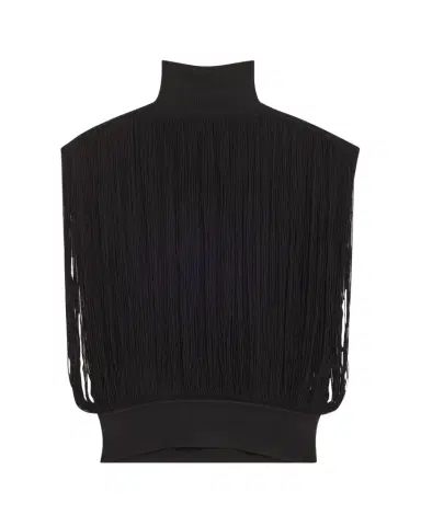 Alaïa High Neck Fringe Wool Top | Thumbnail 1